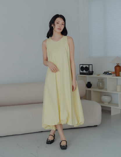 Jocelyn Bubble Midi Dress in Yellow
