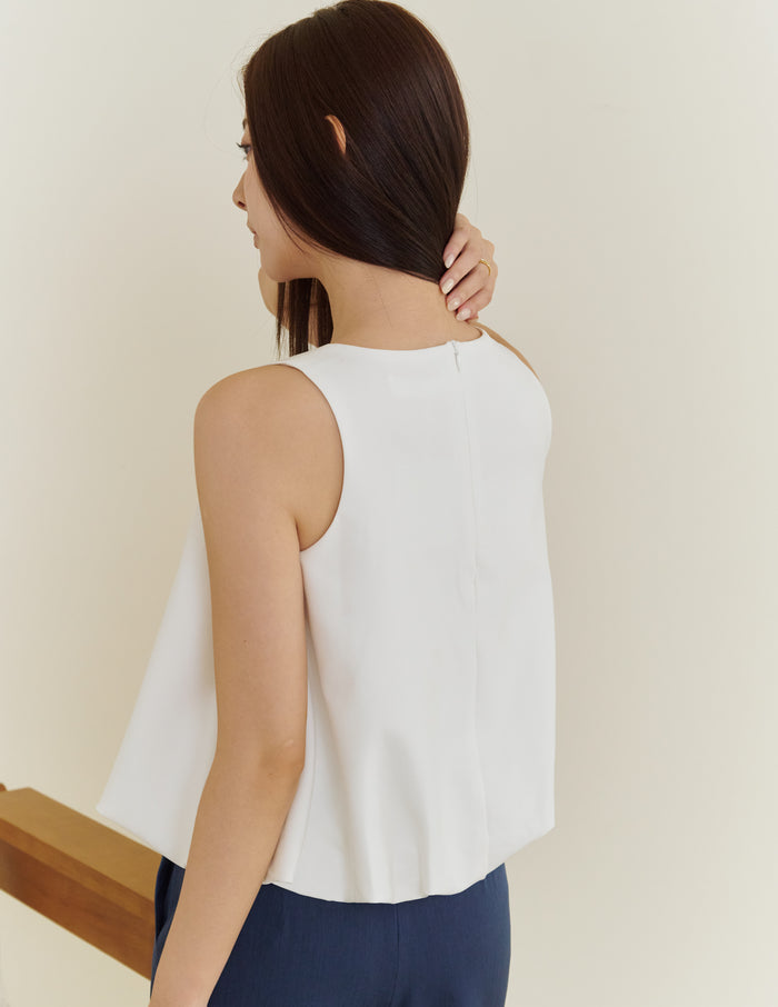 Joyce Bubble Top in White
