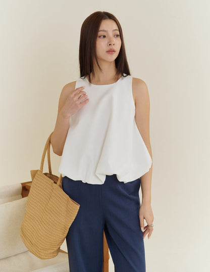 Joyce Bubble Top in White