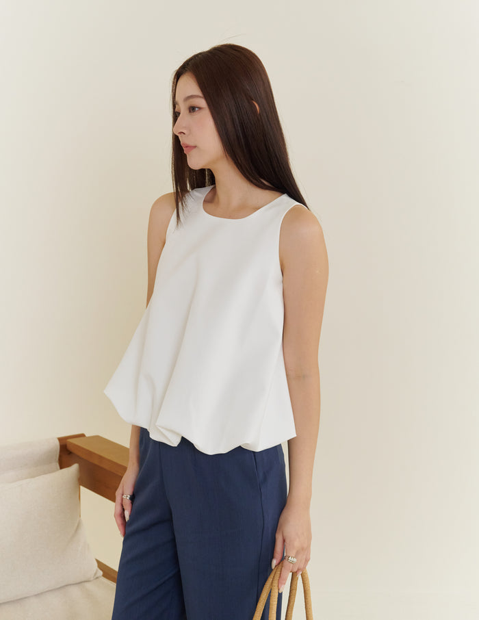 Joyce Bubble Top in White