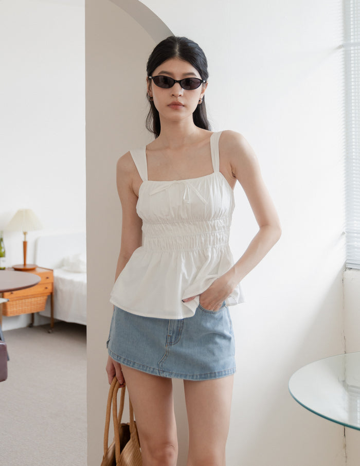 Kendra Denim Skorts in Light Wash