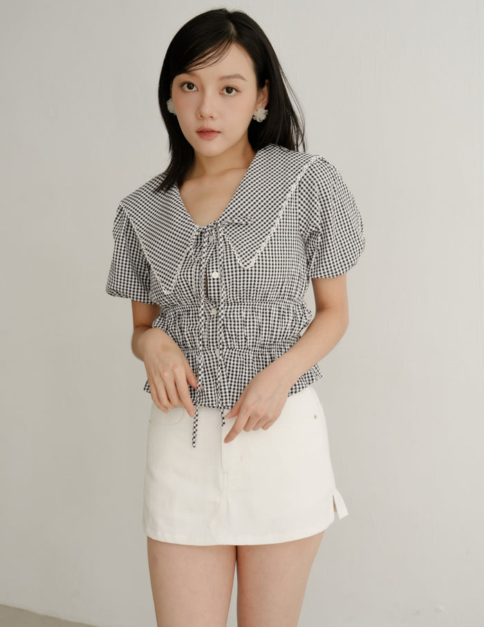 Kendra Denim Skorts in White