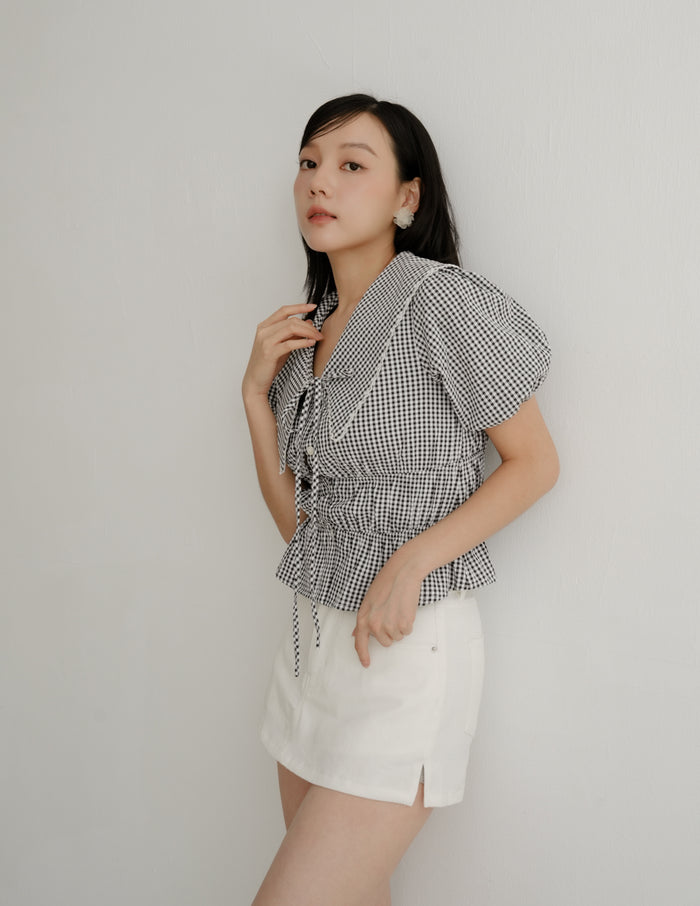 Kendra Denim Skorts in White