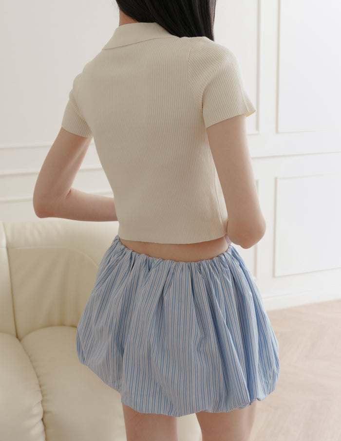 Kristine Bubble Skorts in Pinstripe