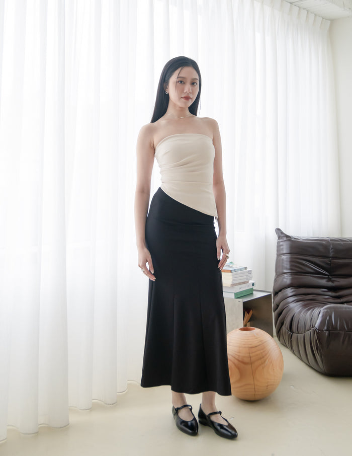 Lainey Padded Tube Top in Beige