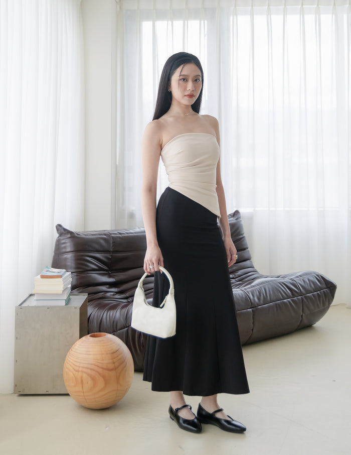 Lainey Padded Tube Top in Beige