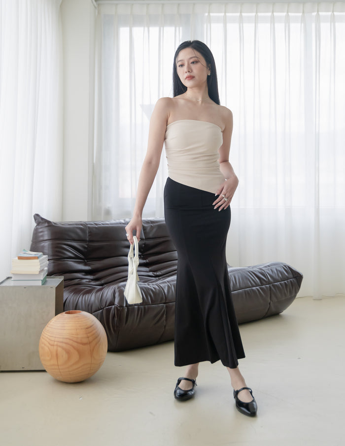 Lainey Padded Tube Top in Beige