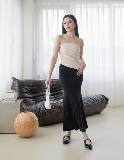 Lainey Padded Tube Top in Beige