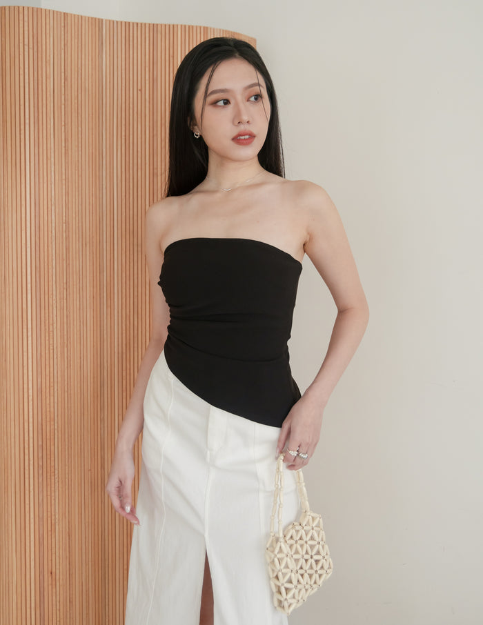 Lainey Padded Tube Top in Black