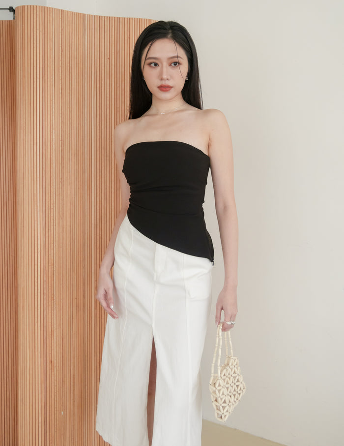 Lainey Padded Tube Top in Black