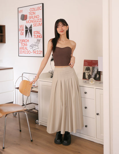 Lucy Padded Top in Brown