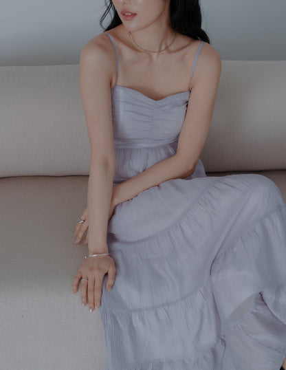 Lyndsey Padded Maxi Dress in Lilac