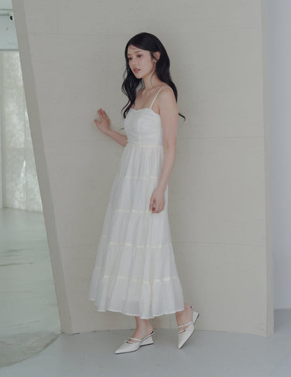Lyndsey Padded Maxi Dress in White