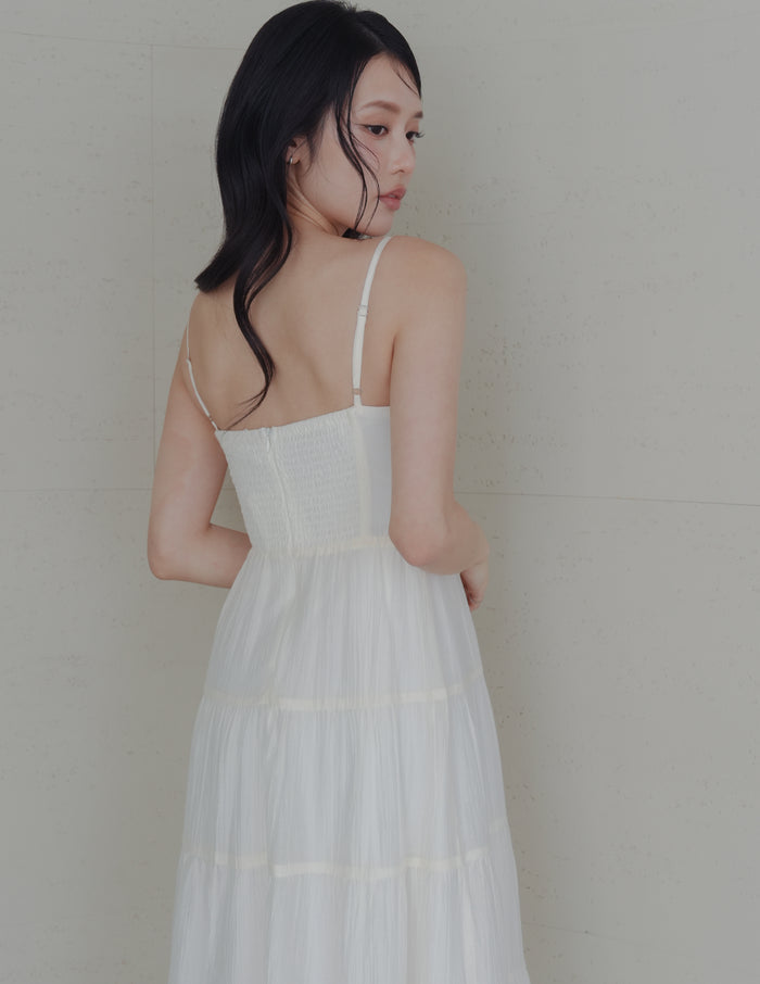 Lyndsey Padded Maxi Dress in White