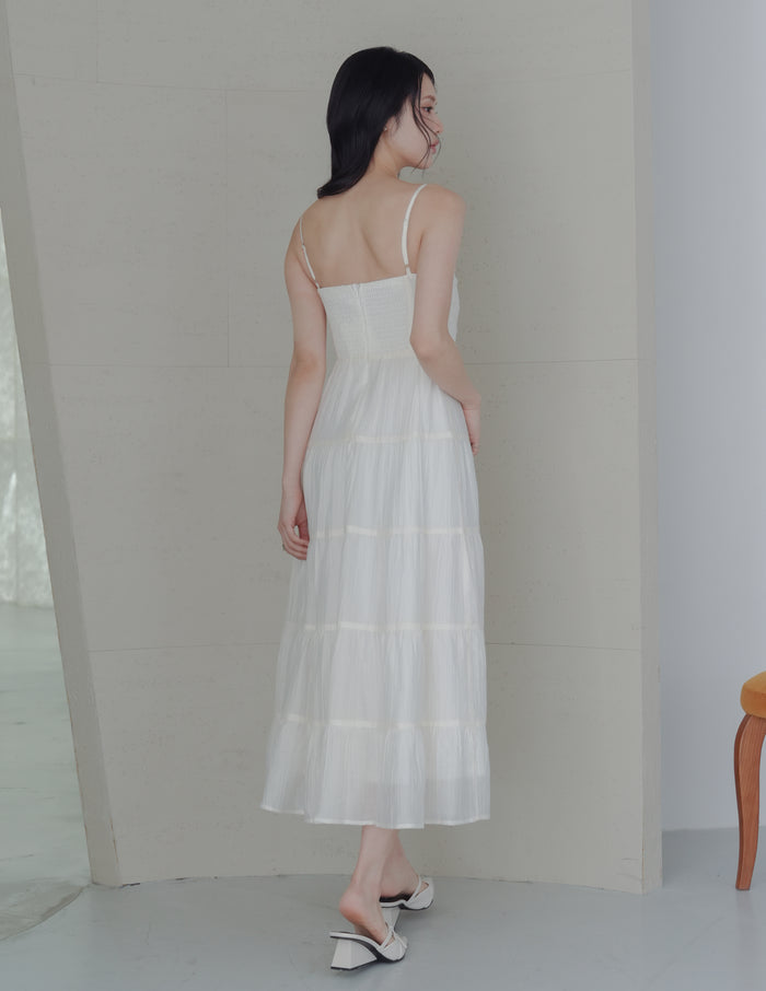 Lyndsey Padded Maxi Dress in White