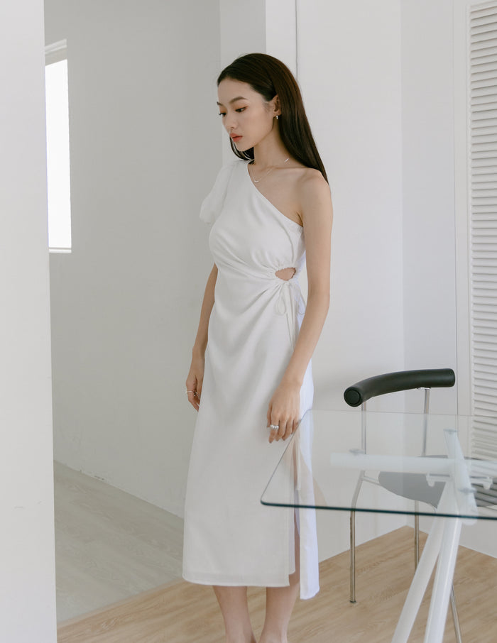 Meera Cutout Toga Dress in White