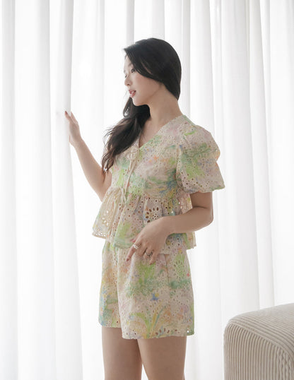 Melanie 2-Piece Romper Set in Floral