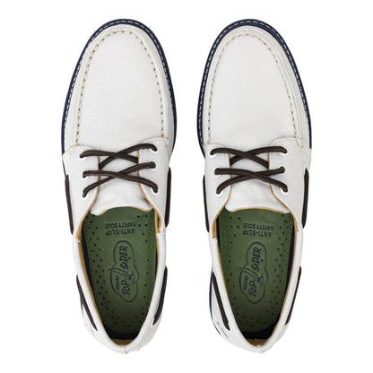 Men's Authentic Original 3-Eye Canvas Boat Shoe White
