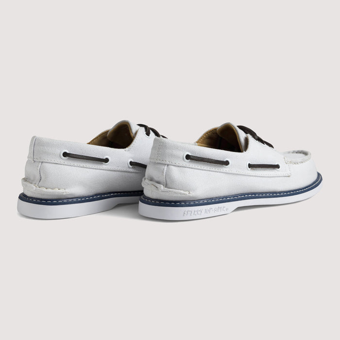 Men's Authentic Original 3-Eye Canvas Boat Shoe White
