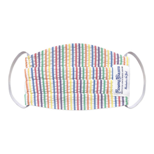 Rainbow Seersucker Face Mask