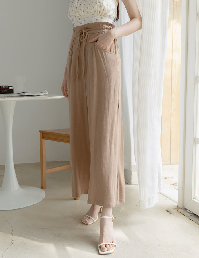Regina Linen Pants in Tan