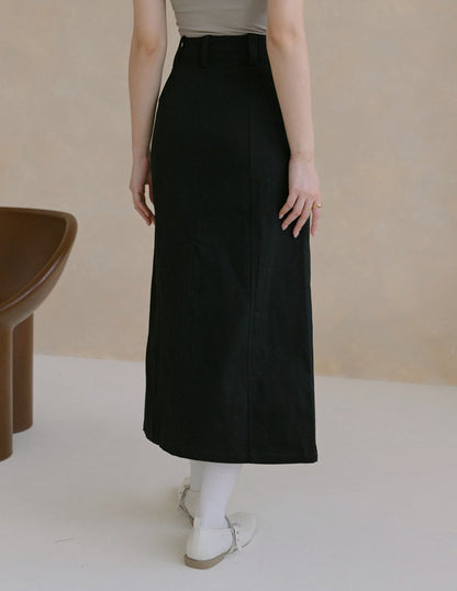 Ricca Midi Skirt in Black
