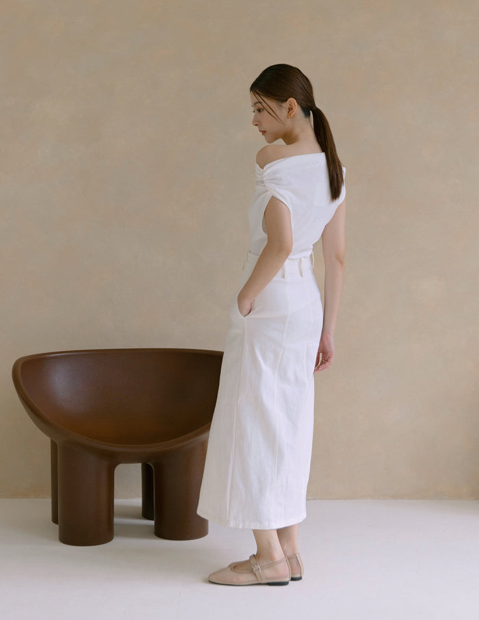 Ricca Midi Skirt in White