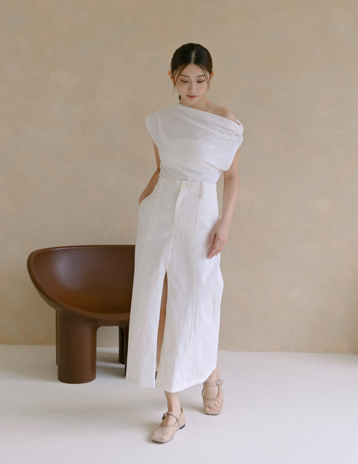 Ricca Midi Skirt in White
