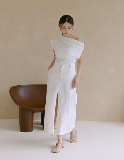 Ricca Midi Skirt in White