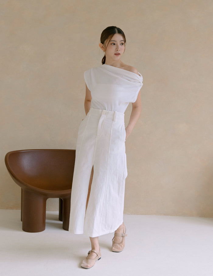 Ricca Midi Skirt in White