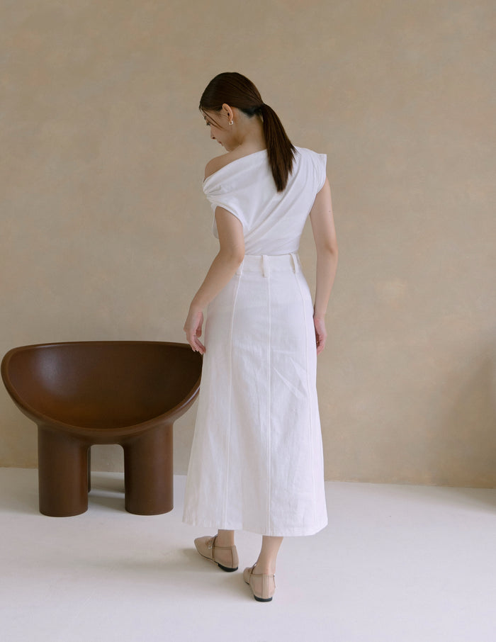 Ricca Midi Skirt in White