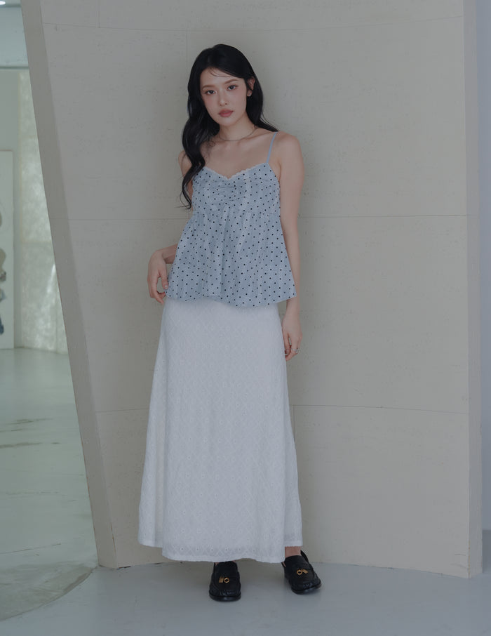 Rita Padded Babydoll Top in Polka Dot
