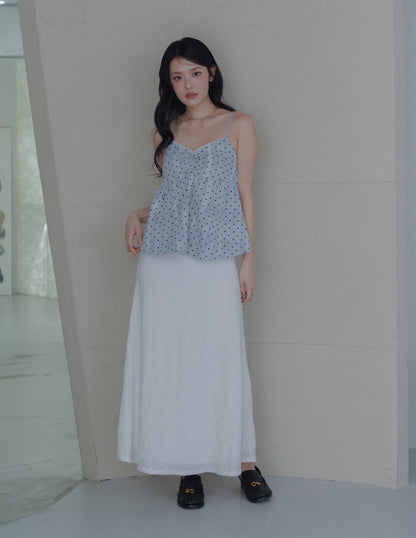 Rita Padded Babydoll Top in Polka Dot
