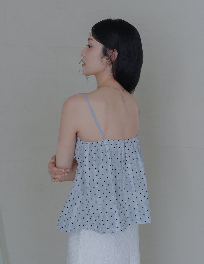 Rita Padded Babydoll Top in Polka Dot