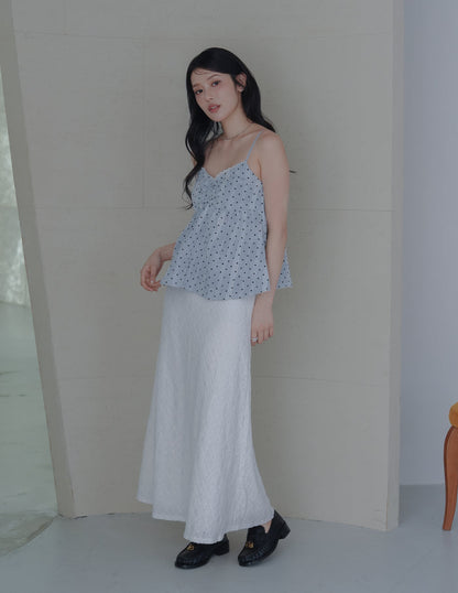 Rita Padded Babydoll Top in Polka Dot
