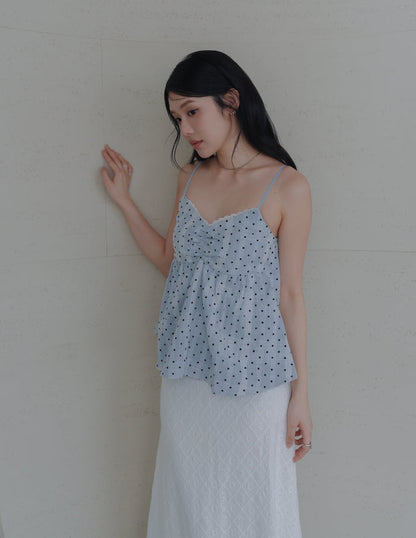 Rita Padded Babydoll Top in Polka Dot