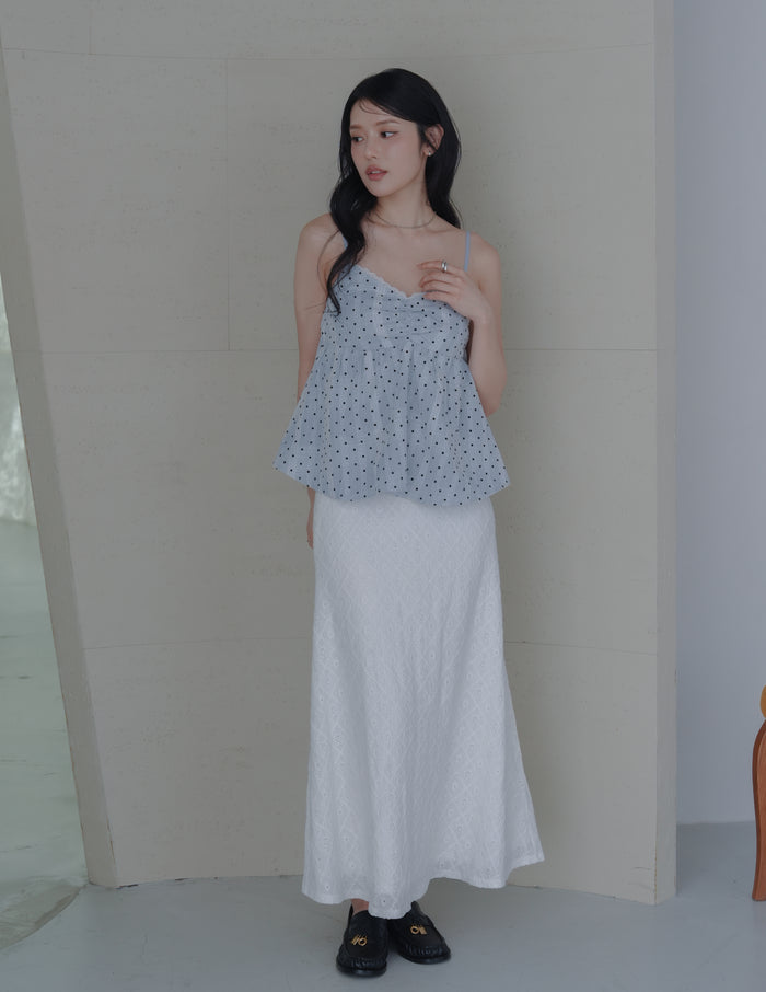 Rita Padded Babydoll Top in Polka Dot