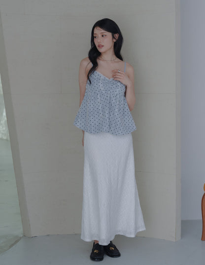Rita Padded Babydoll Top in Polka Dot