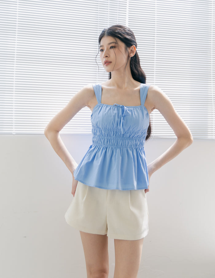 Serene Peplum Padded Top in Blue