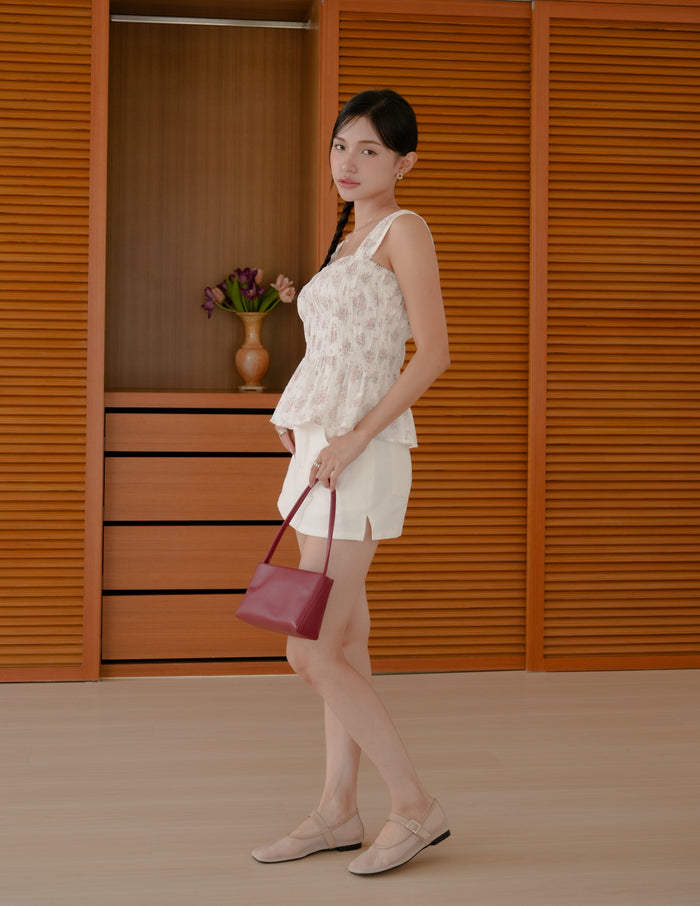Suzzane Floral Peplum Top in Pink