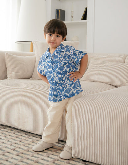 Theo Printed Boy's Shirt in Batik