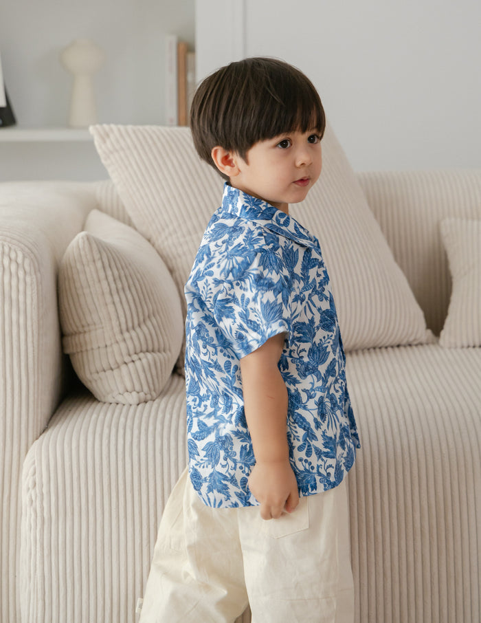 Theo Printed Boy's Shirt in Batik