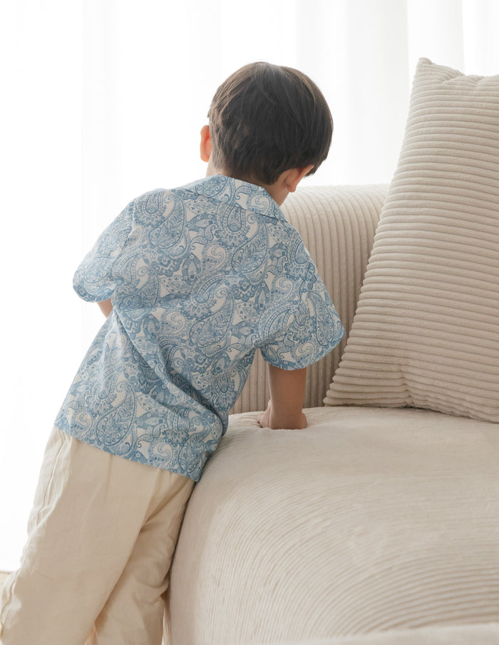 Theo Printed Boy's Shirt in Paisley