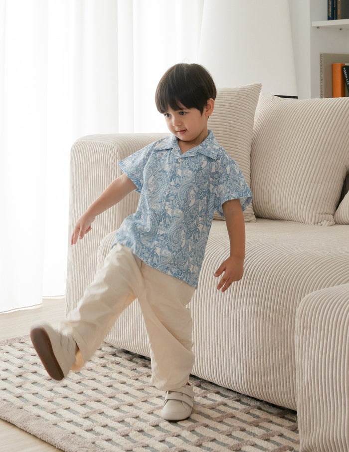 Theo Printed Boy's Shirt in Paisley