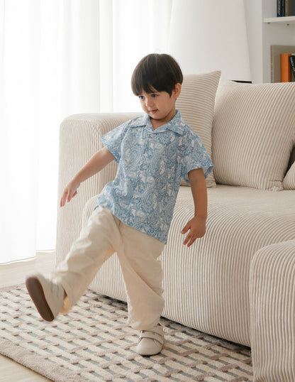 Theo Printed Boy's Shirt in Paisley
