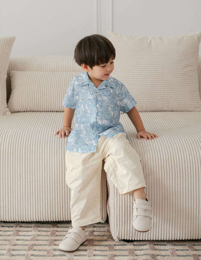 Theo Printed Boy's Shirt in Paisley