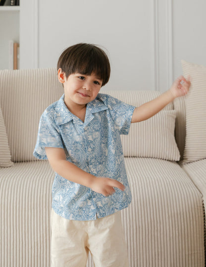 Theo Printed Boy's Shirt in Paisley