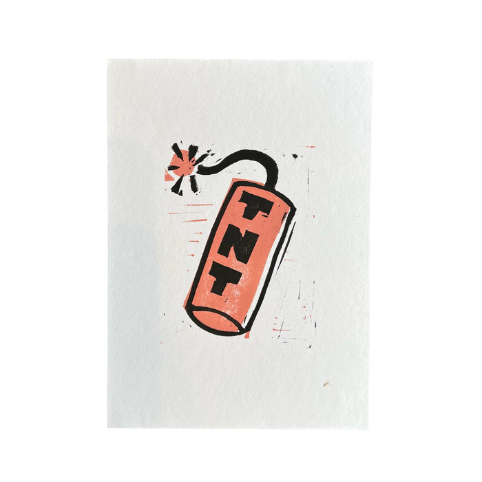 "TNT" Lino Print