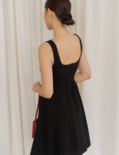 Valerie Panel Short Dress in Black