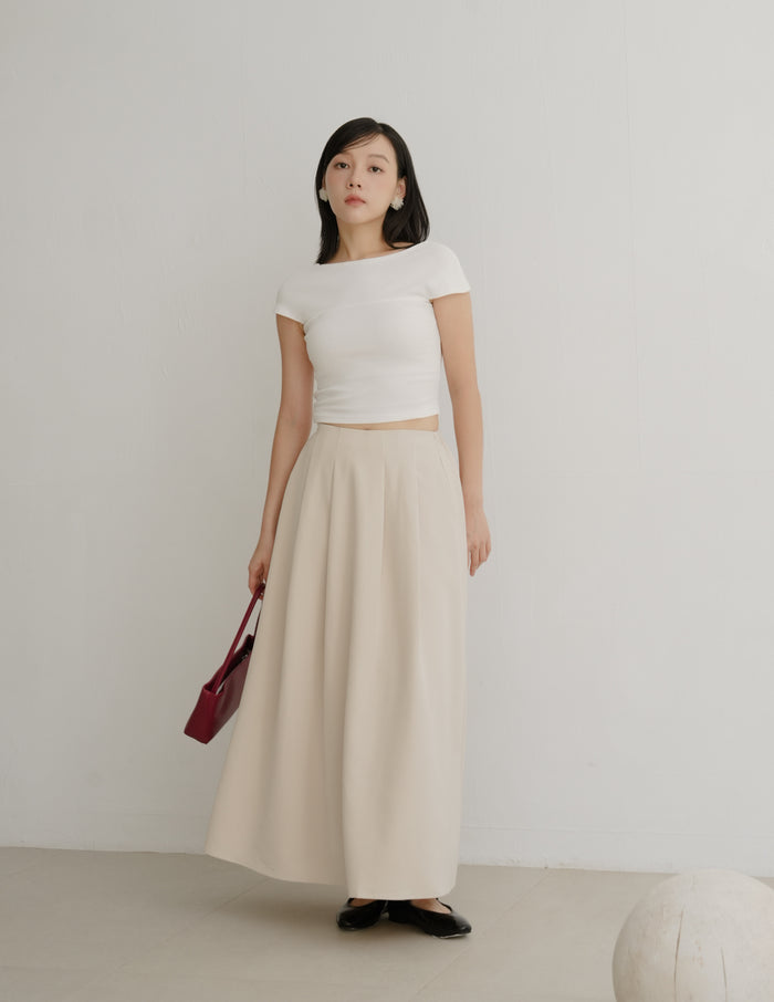 Willow Maxi Skirt in Beige